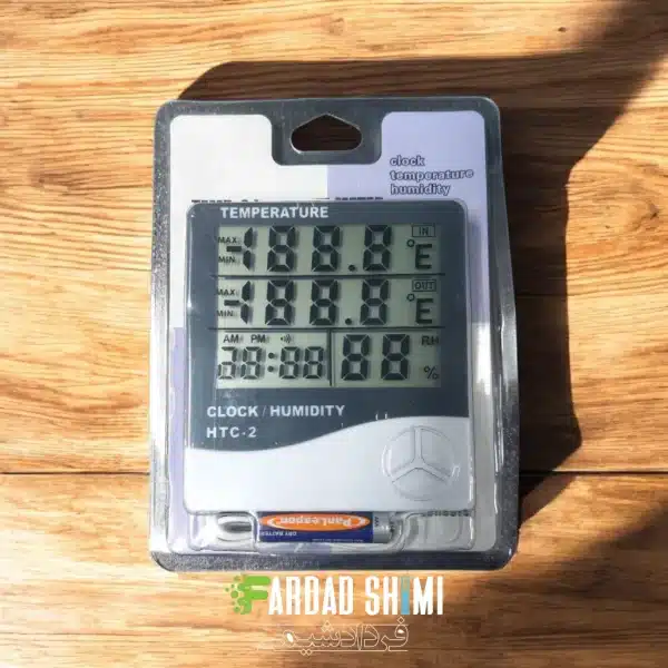 دماسنج و رطوبت سنج دیجیتالی با سیم مدل HTC-2